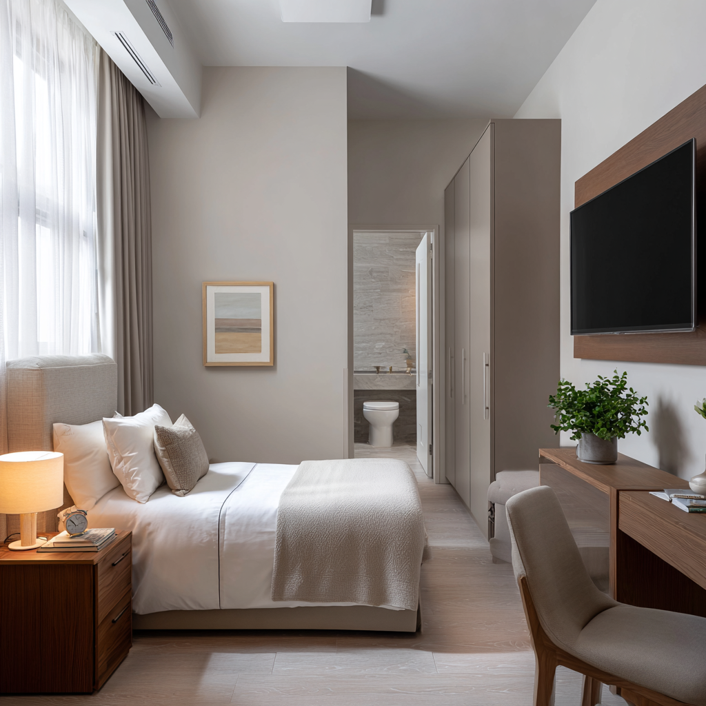 Private patient room at ADAT Helpline treatment center in Chicago, Illinois